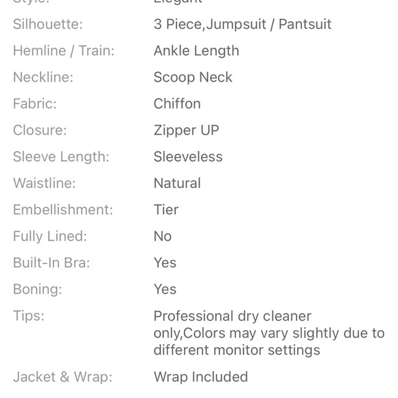 Light in the Box NWT sz 10, 3 piece formal chiffon pantsuit with wrap in Grape - Picture 4 of 8